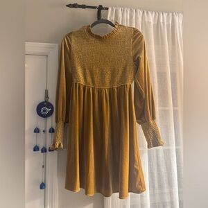 JODIFL Mustard Long Sleeve Dress